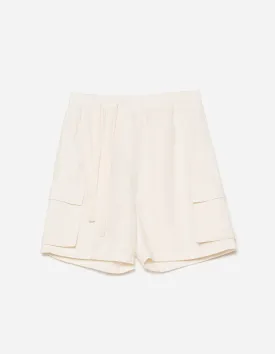 6082 Hemp Cargo Asym Track Shorts Ecru