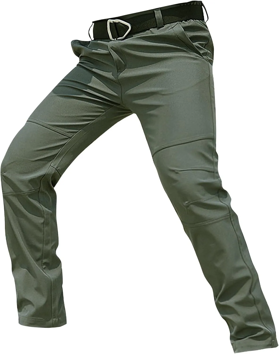 ADHOWBEW Tactical Pants for Men Stretch Construction Elastic Waist Waterproof Workout Big and Tall Trousers