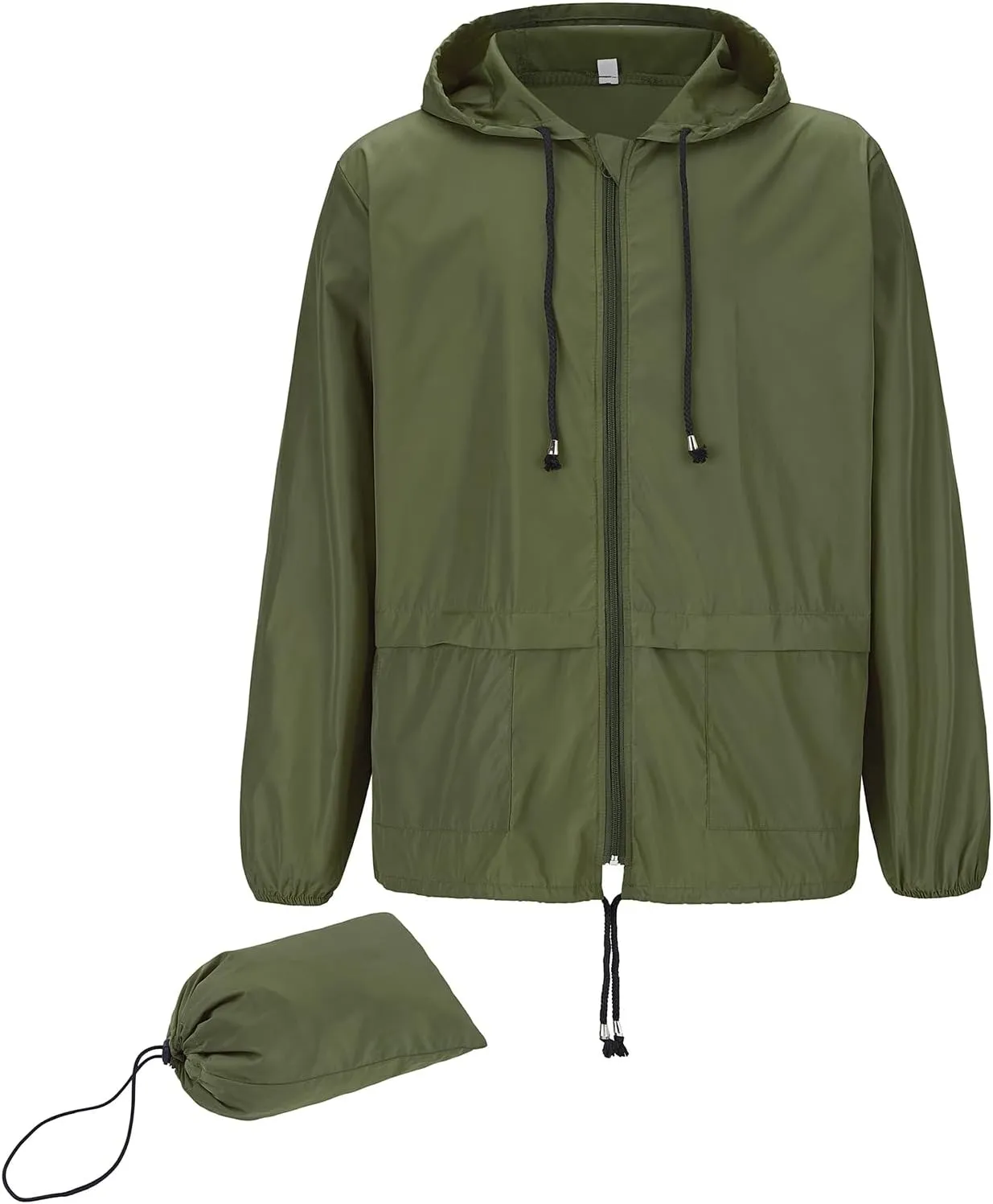 American Trends Raincoat for Men Waterproof with Hood Mens Rain Jacket Windbreaker Jackets Rain Coat