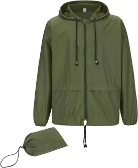 American Trends Raincoat for Men Waterproof with Hood Mens Rain Jacket Windbreaker Jackets Rain Coat