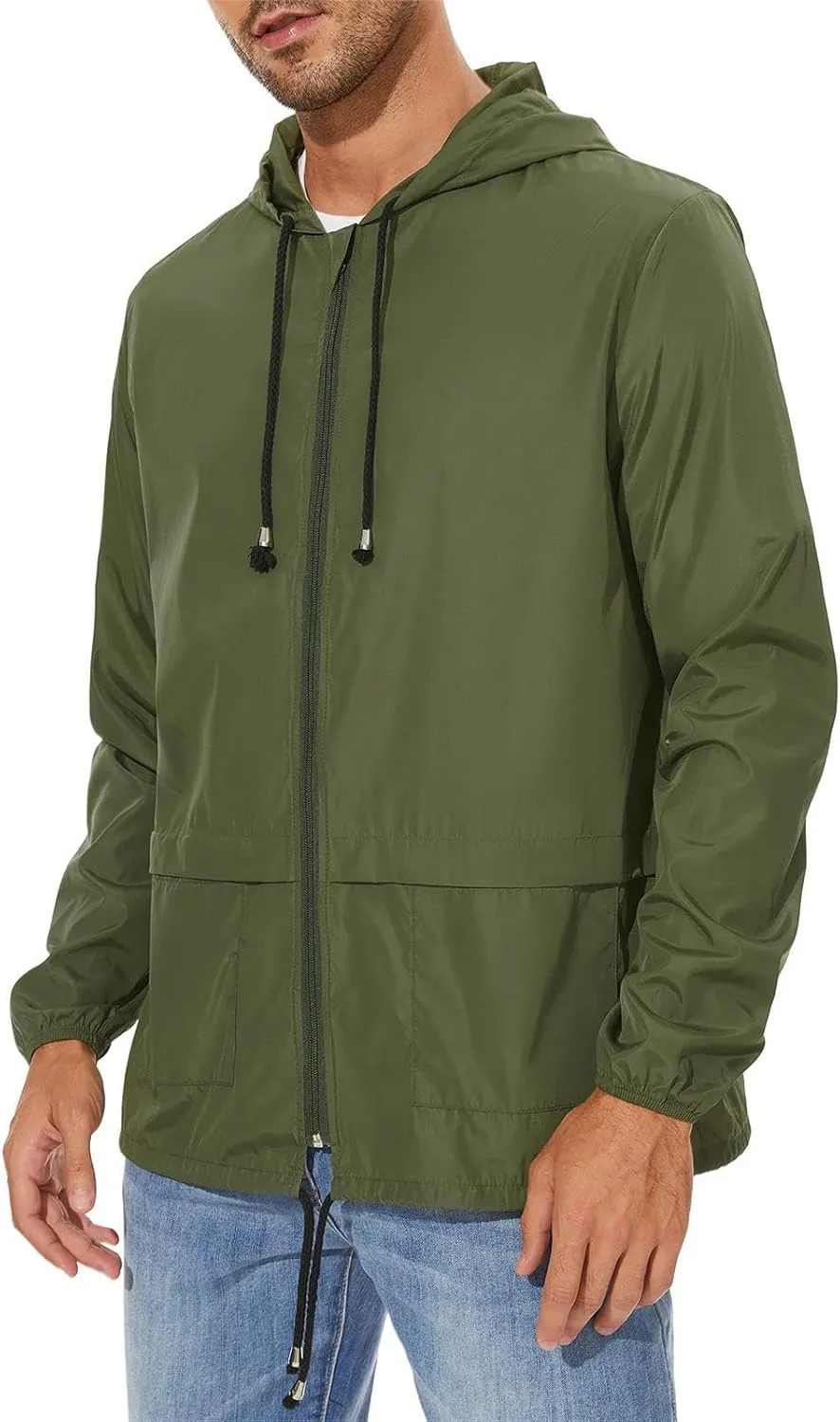 American Trends Raincoat for Men Waterproof with Hood Mens Rain Jacket Windbreaker Jackets Rain Coat