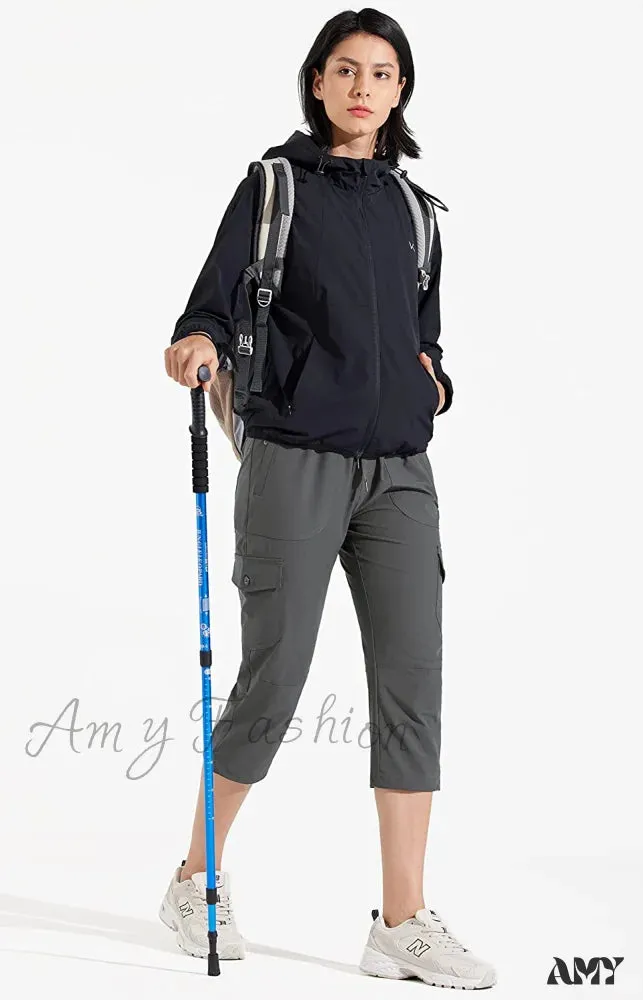 Amy Fashion - Hiking Cargo Joggers Pants Lightweight Quick Dry Capris Golf Pants