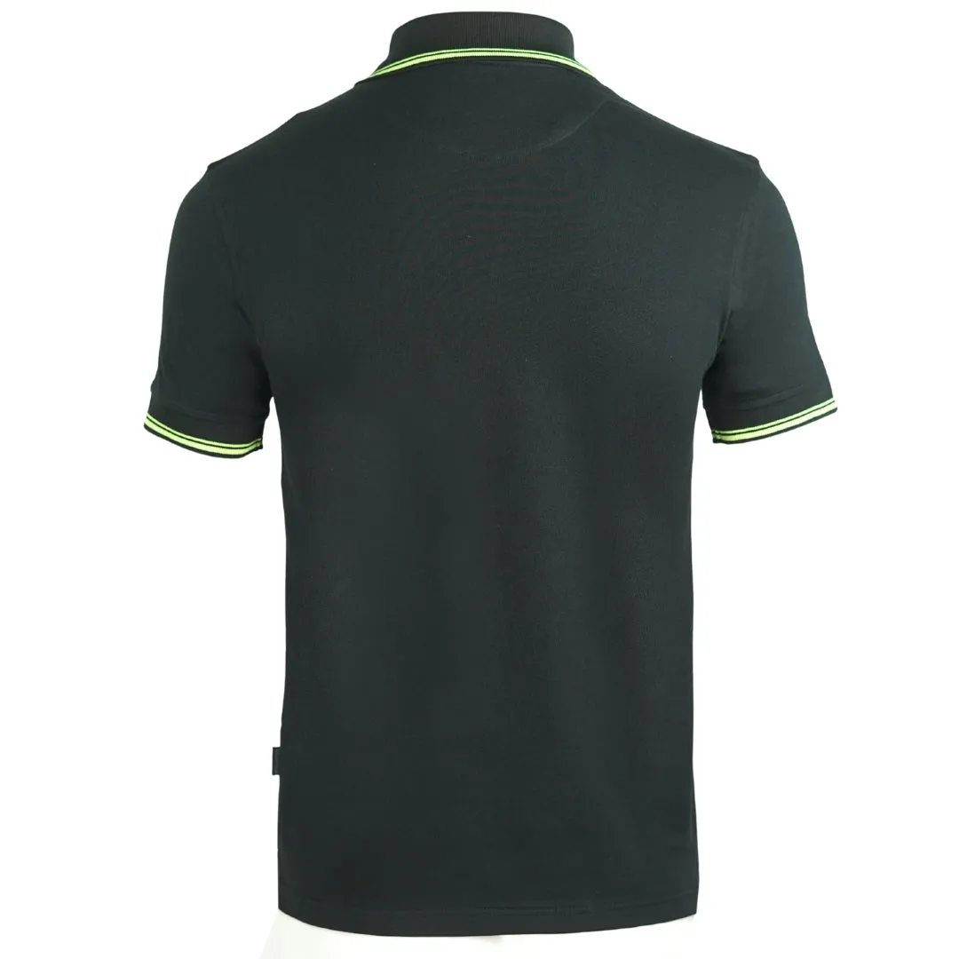 Aquascutum Aldis Yellow Crest Black Polo Shirt
