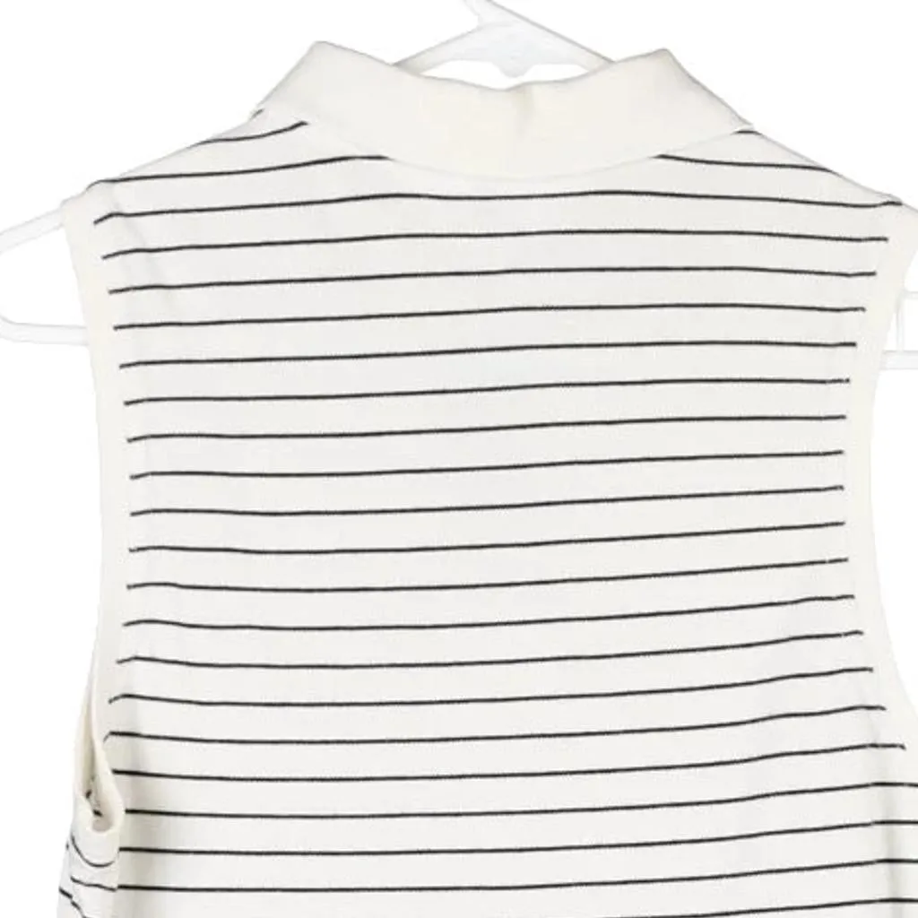 Arena Striped Polo Shirt - Large White Cotton