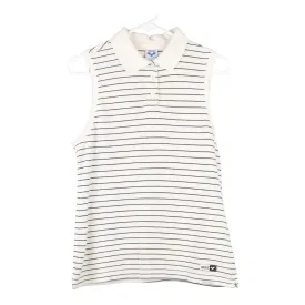 Arena Striped Polo Shirt - Large White Cotton