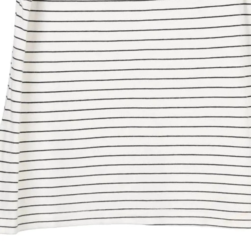 Arena Striped Polo Shirt - Large White Cotton