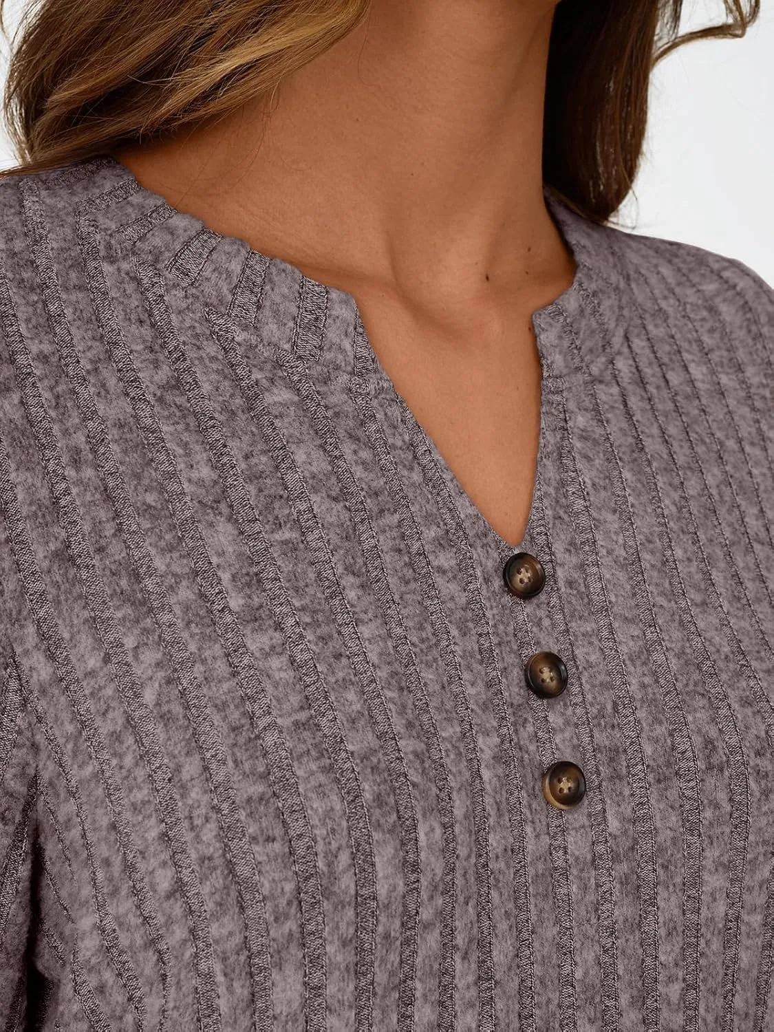 AUTOMET Womens Henley V Neck Long Sleeve Shirt Fall Dreesy Casual Tunic Loose Fit Top Sweater