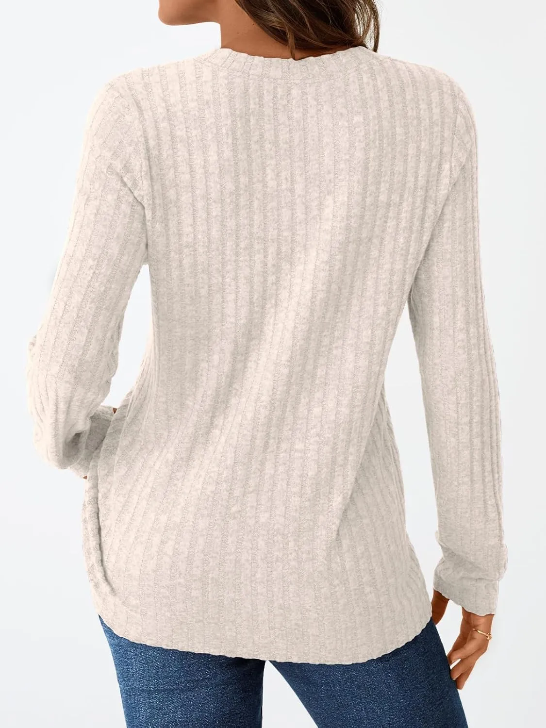 AUTOMET Womens Henley V Neck Long Sleeve Shirt Fall Dreesy Casual Tunic Loose Fit Top Sweater