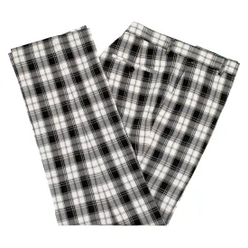Black & White Plaid Slim-Fit Pants