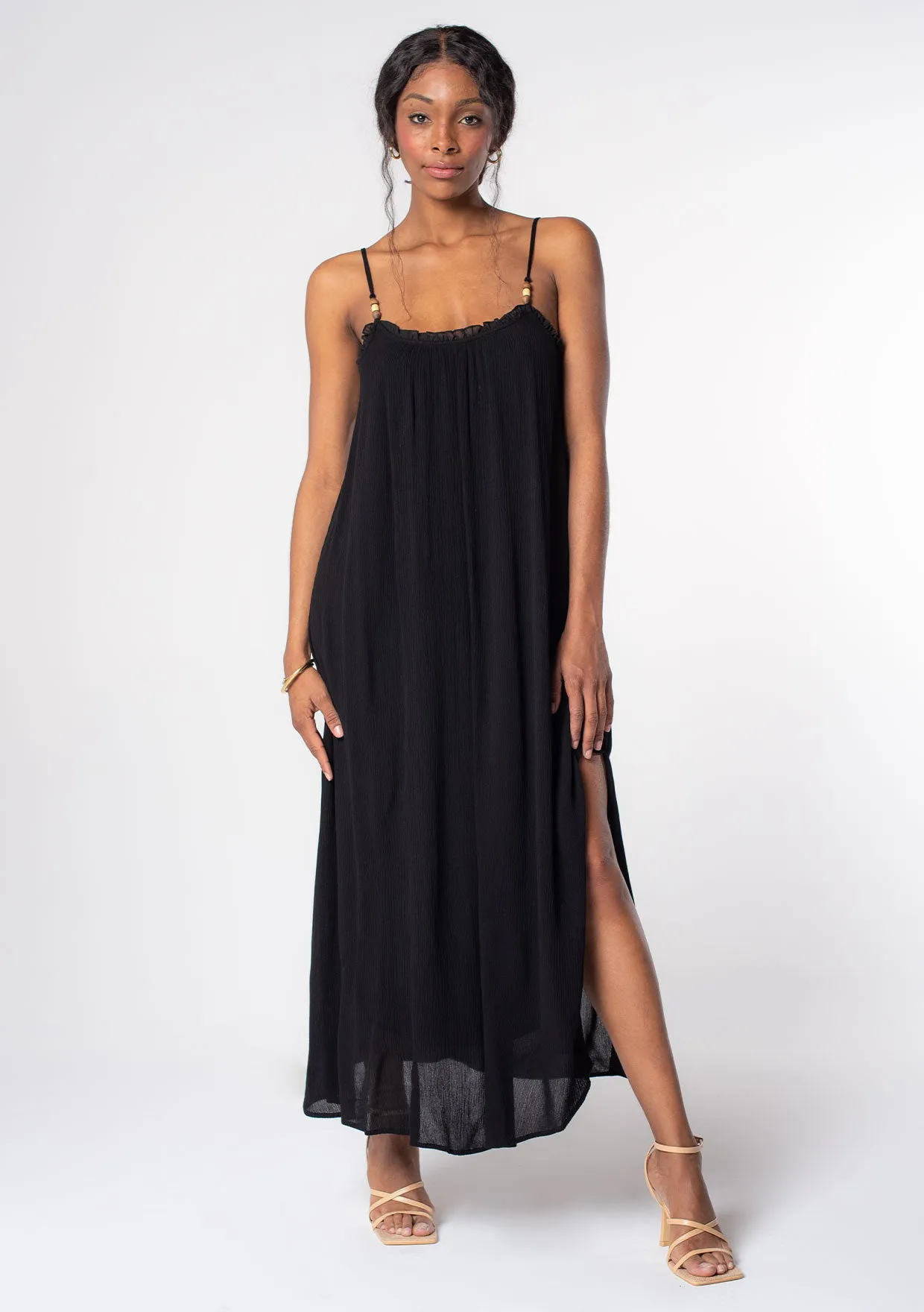Bohemian High Slit Spaghetti Strap Maxi Dress