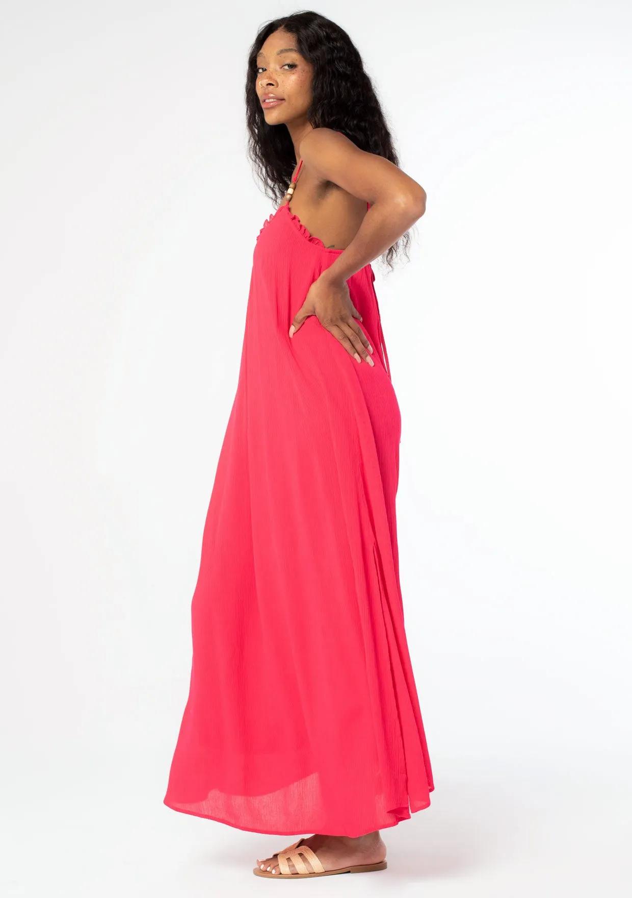Bohemian High Slit Spaghetti Strap Maxi Dress