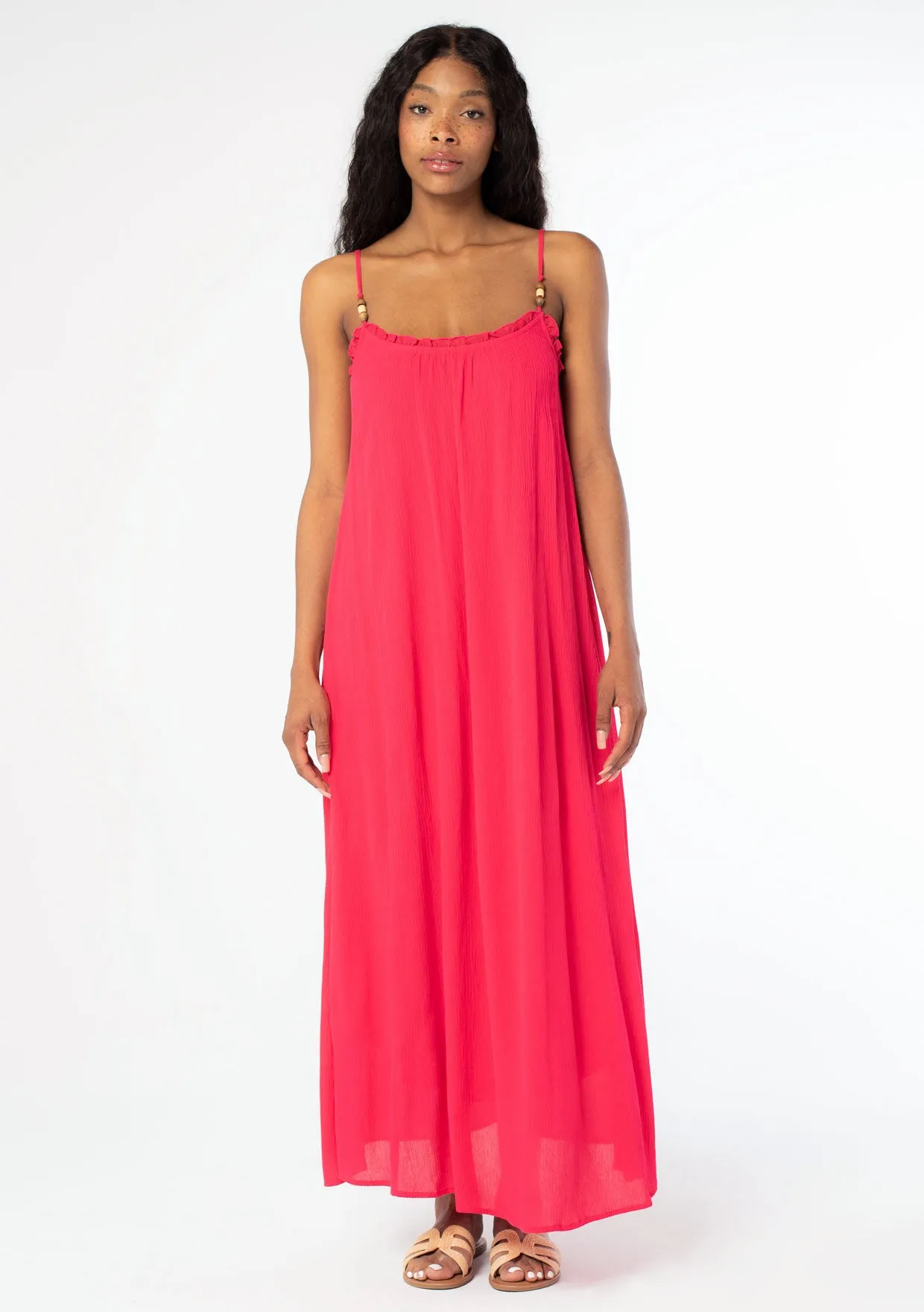 Bohemian High Slit Spaghetti Strap Maxi Dress