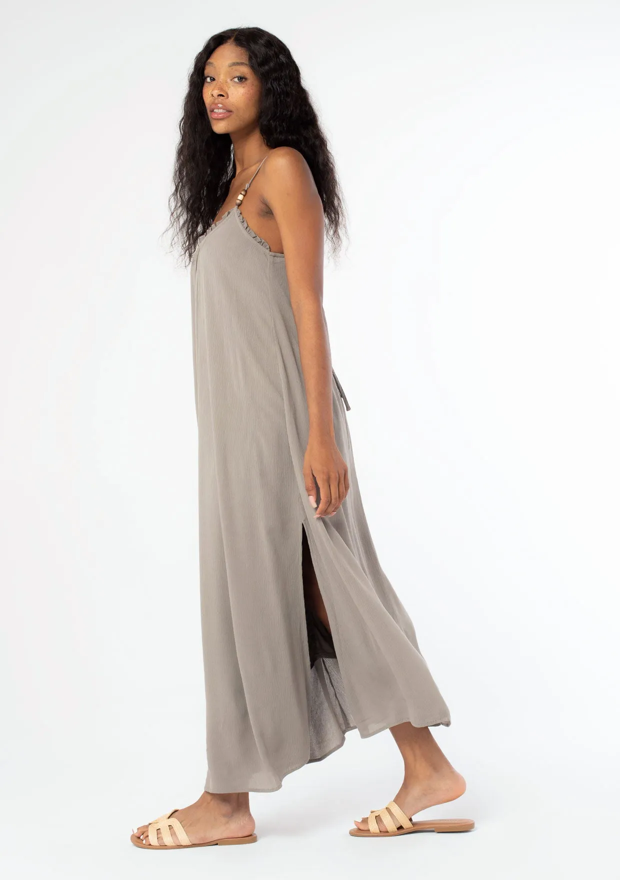 Bohemian High Slit Spaghetti Strap Maxi Dress