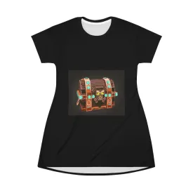 Bone Chest All Over Print T-Shirt Dress