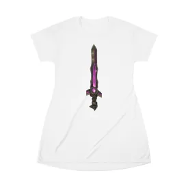Brown and Purple Sword All Over Print T-Shirt Dress