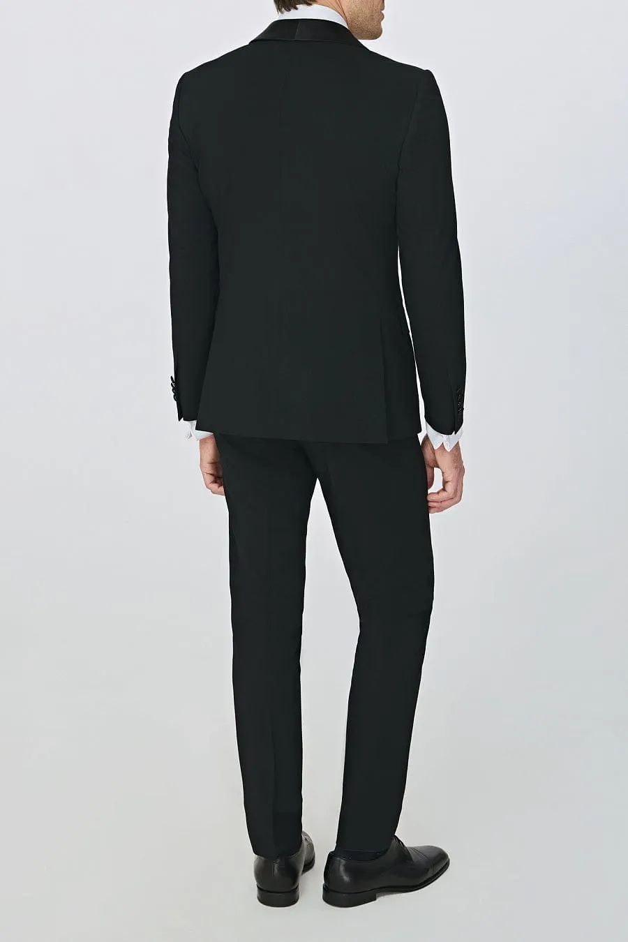 Business Casual Black Shawl Lapel Men's Suit (Blazer Pants)