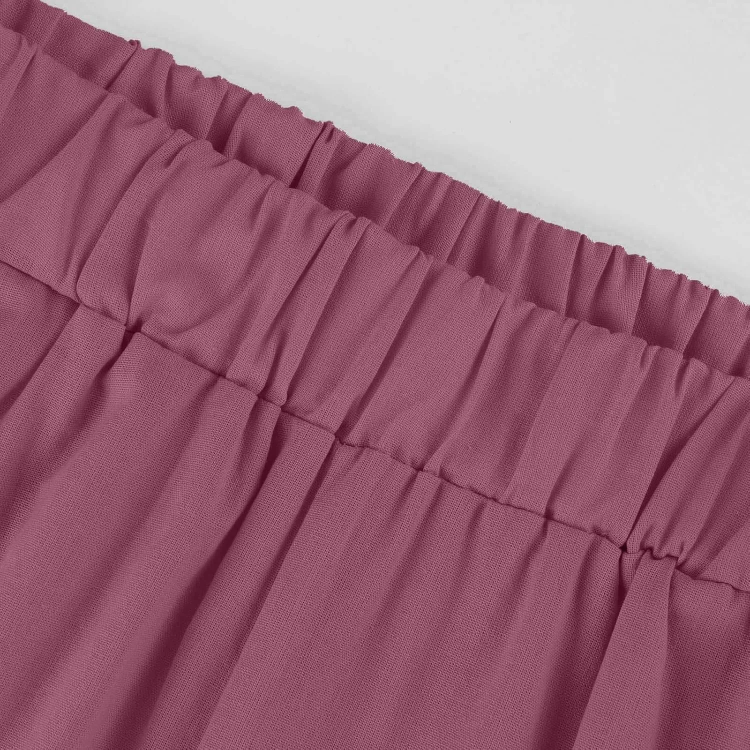 Cropped Linen Pants Women Summer Elastic Waist Straight Leg Plus Size Crop Pants Casual Beach Trousers with Pockets