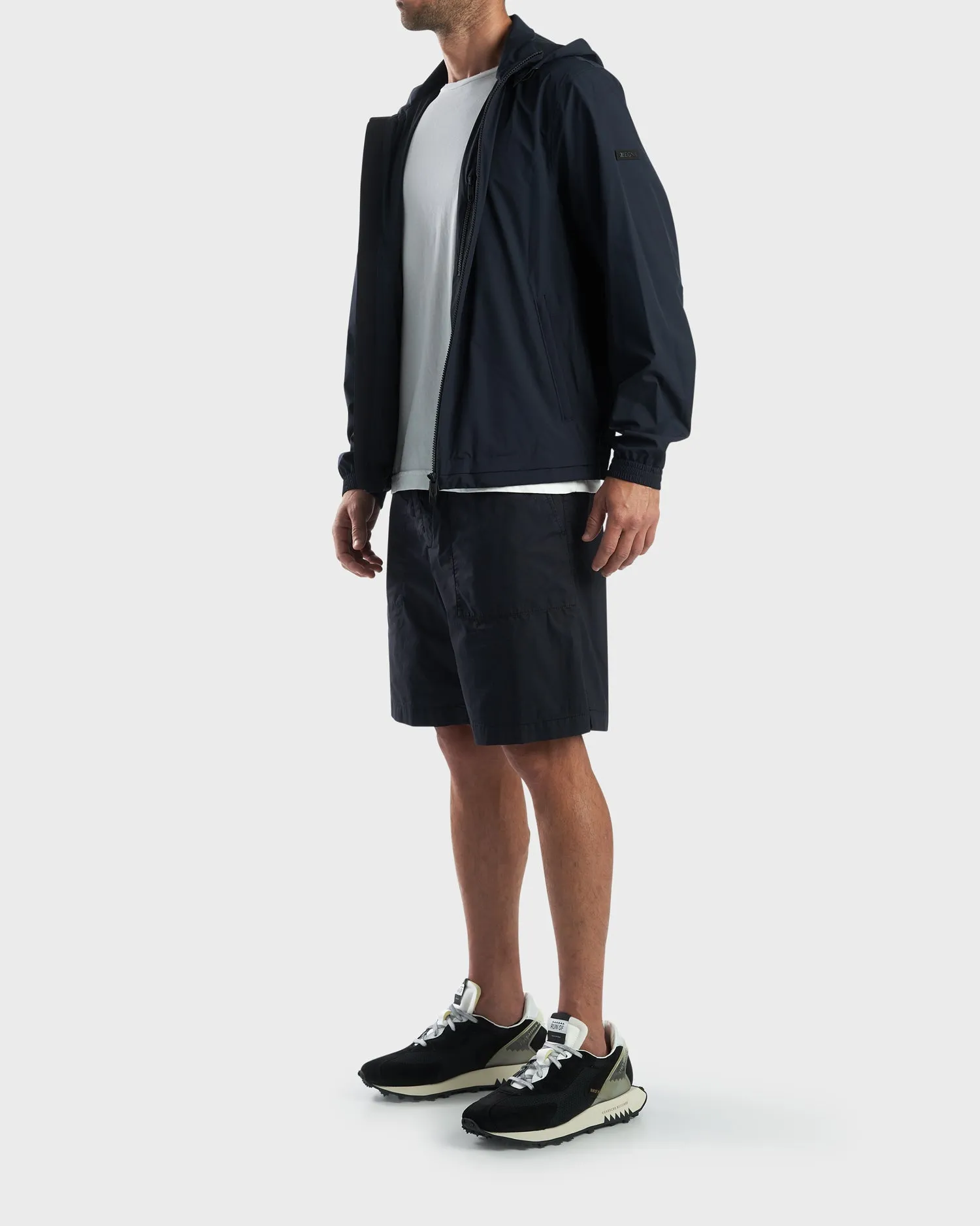 Dark Blue Technical Foldable Jacket