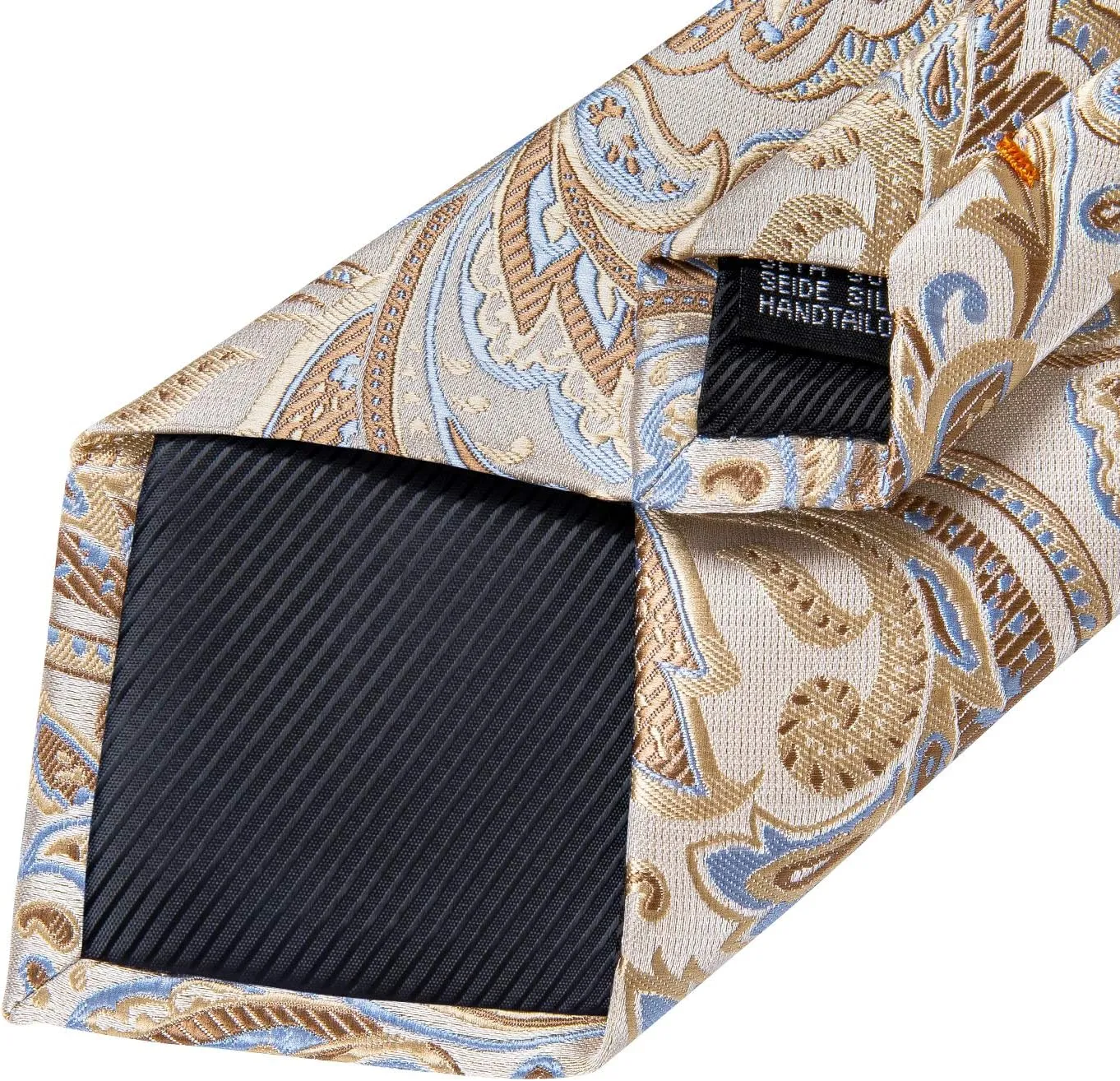 DiBanGu Mens Tie Set Silk Solid Paisley Necktie and Pocket Square Cufflinks Classic Formal Ties for Men Wedding Party