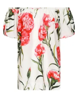DOLCE & GABBANA - floral-print off-shoulder blouse