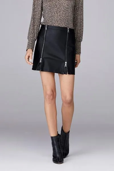 Double Zip Front Skirt