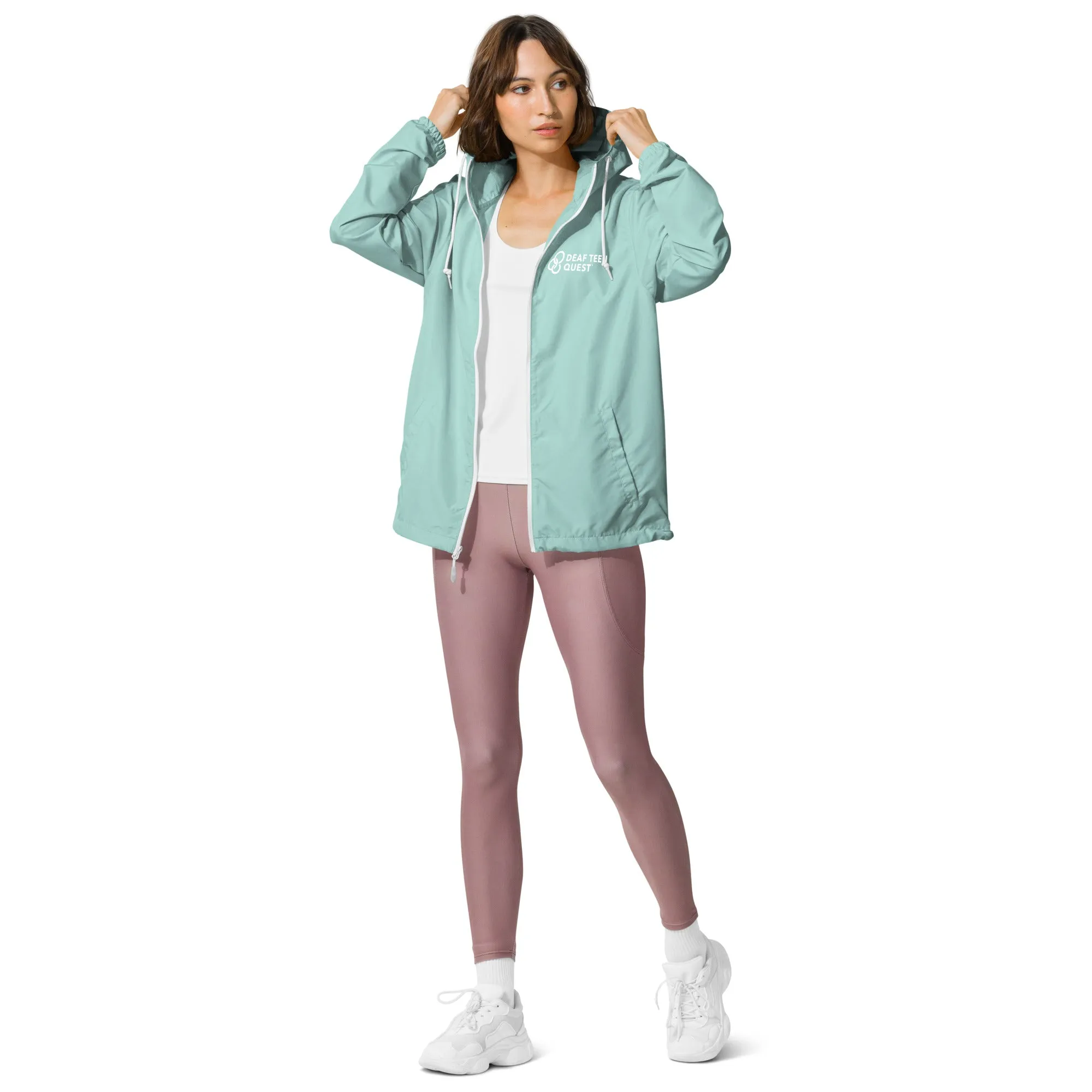 DTQ Unisex Lightweight Zip Up Windbreaker