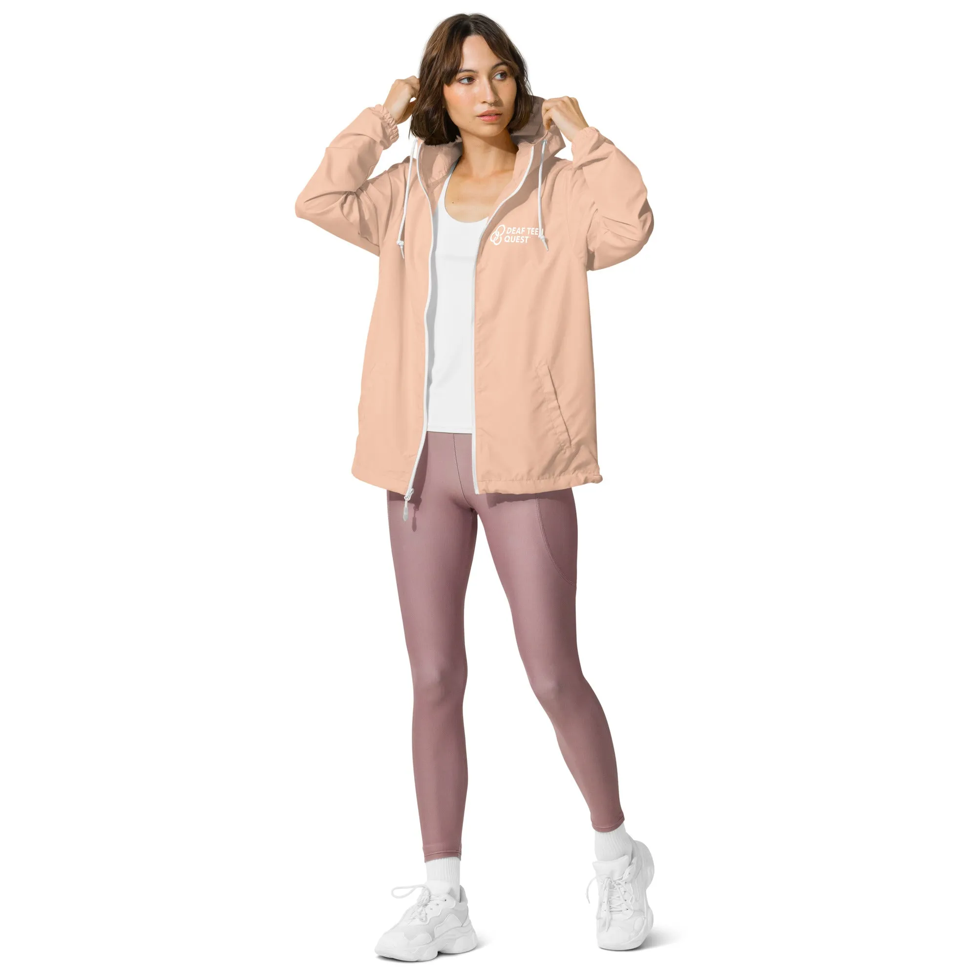 DTQ Unisex Lightweight Zip Up Windbreaker