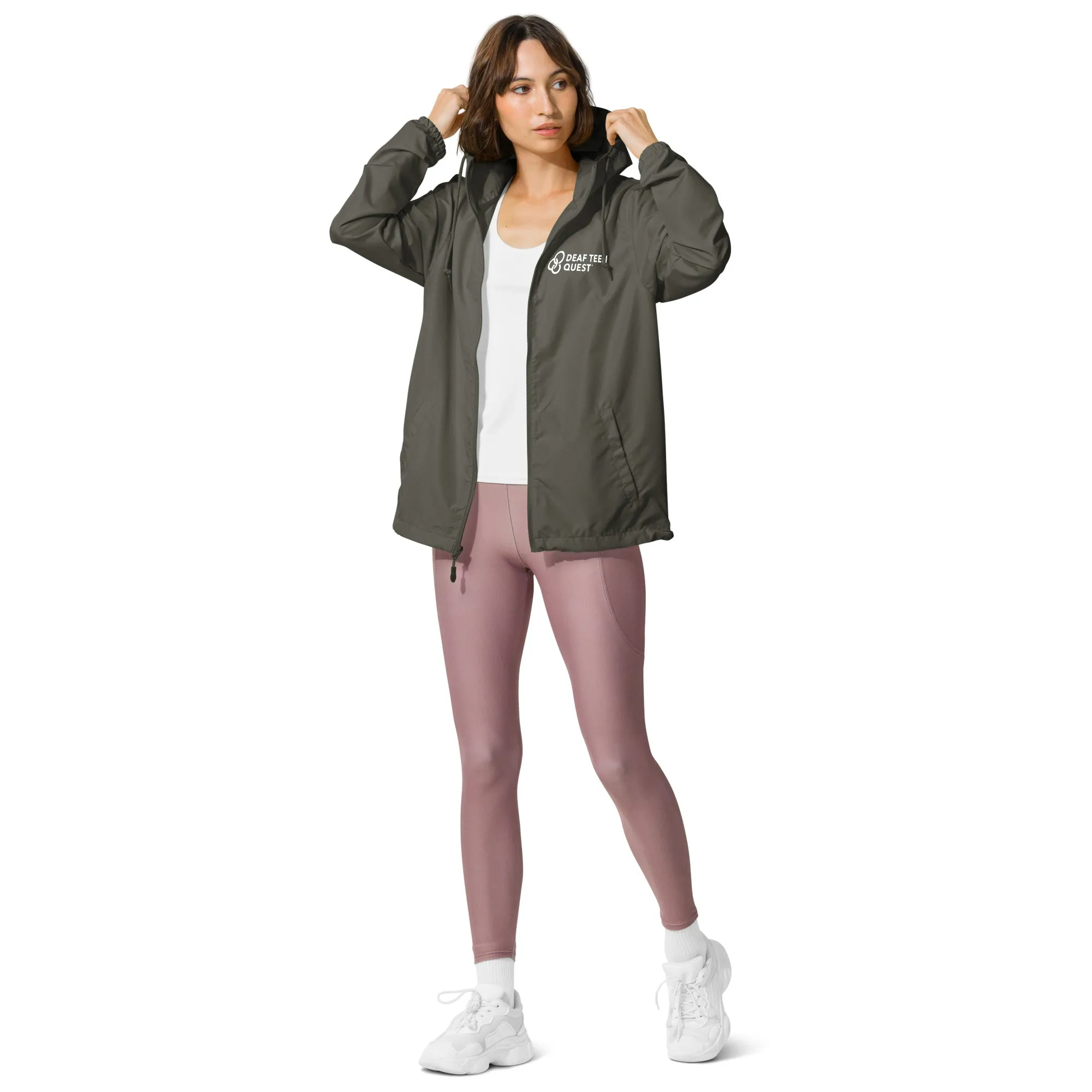 DTQ Unisex Lightweight Zip Up Windbreaker