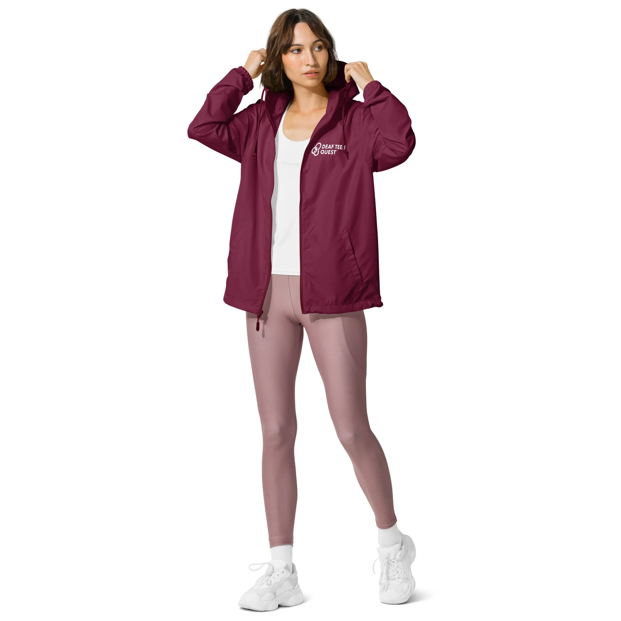 DTQ Unisex Lightweight Zip Up Windbreaker