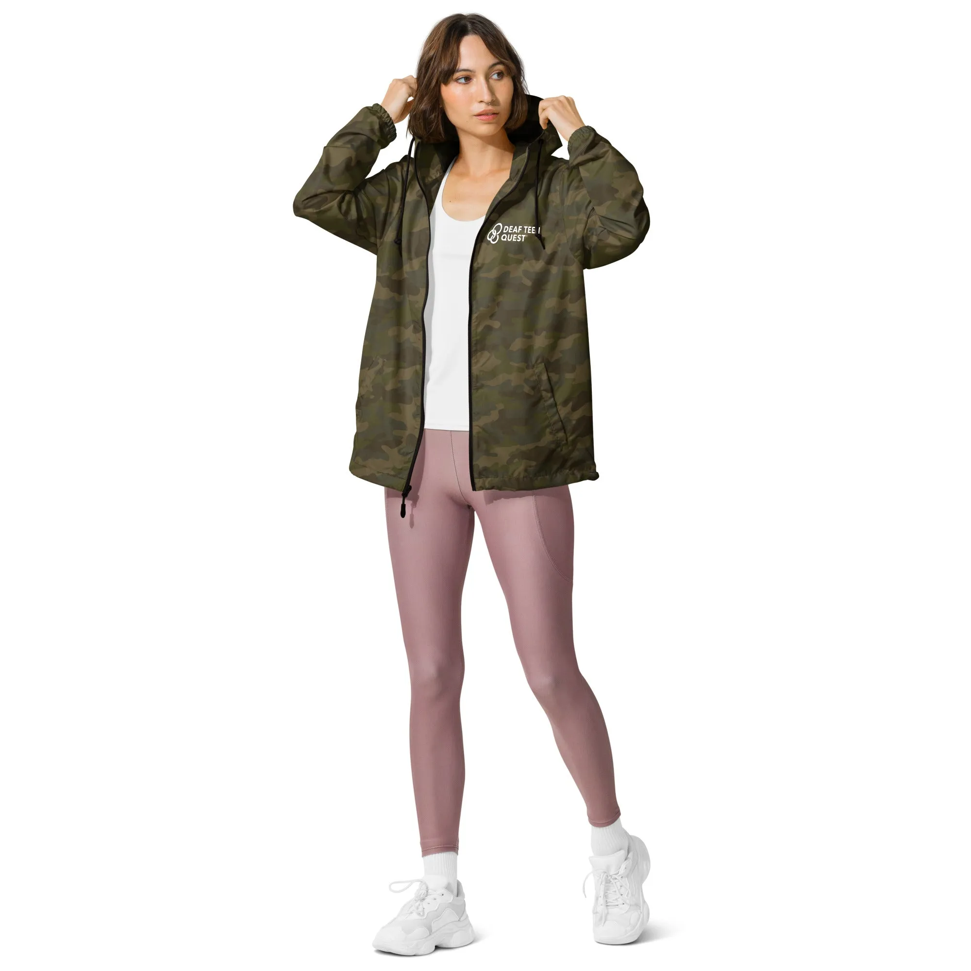 DTQ Unisex Lightweight Zip Up Windbreaker