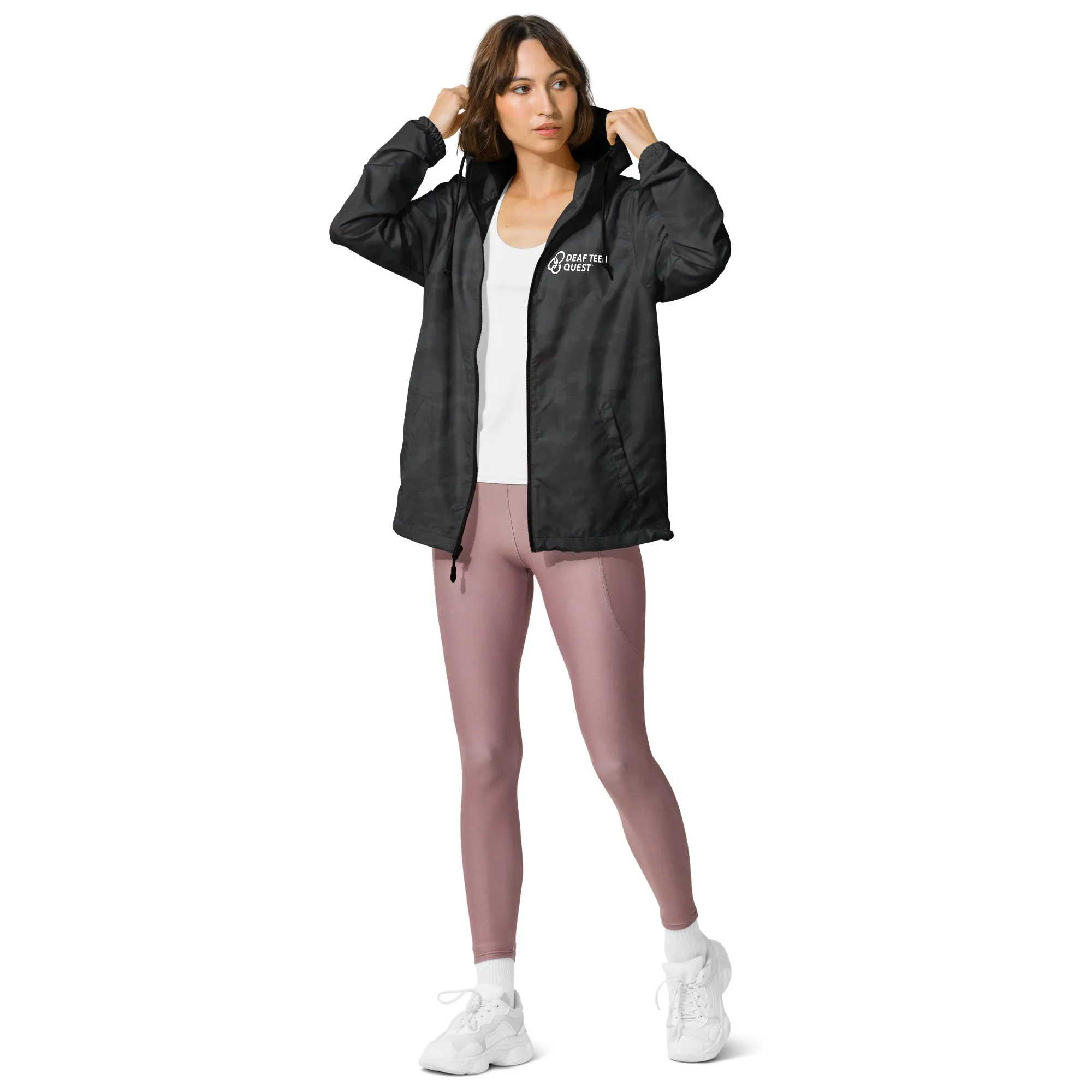 DTQ Unisex Lightweight Zip Up Windbreaker
