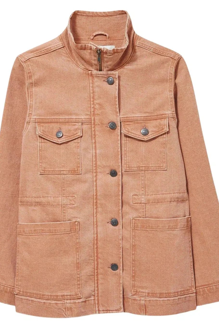 Fade Wash Denim Utility Jacket