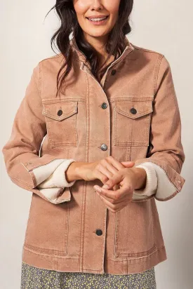 Fade Wash Denim Utility Jacket