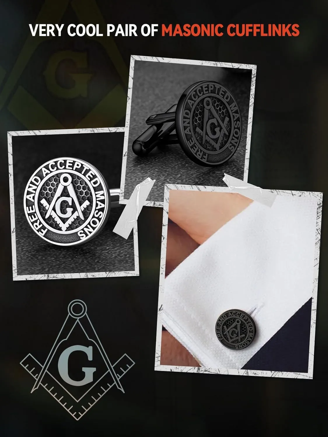 FaithHeart Mens Cufflinks, Norse Viking Tuxedo Shirt Cuff Links, Stainless Steel Cuff Links and Shirt Studs, Gift Box