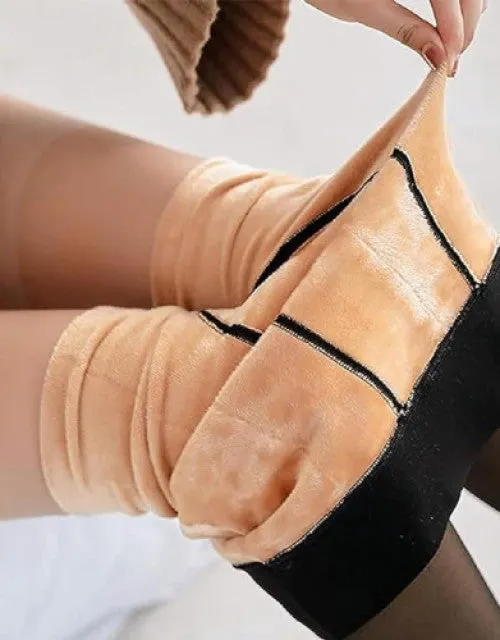 Fleece Lined High Waisted Translucent Thermal Leggings