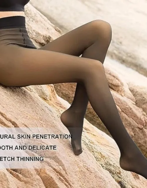 Fleece Lined High Waisted Translucent Thermal Leggings