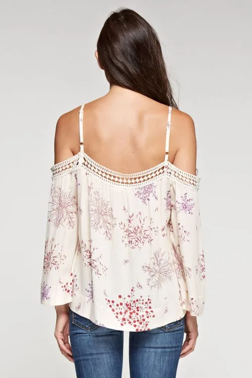 Floral Printed Cold Shoulder Top