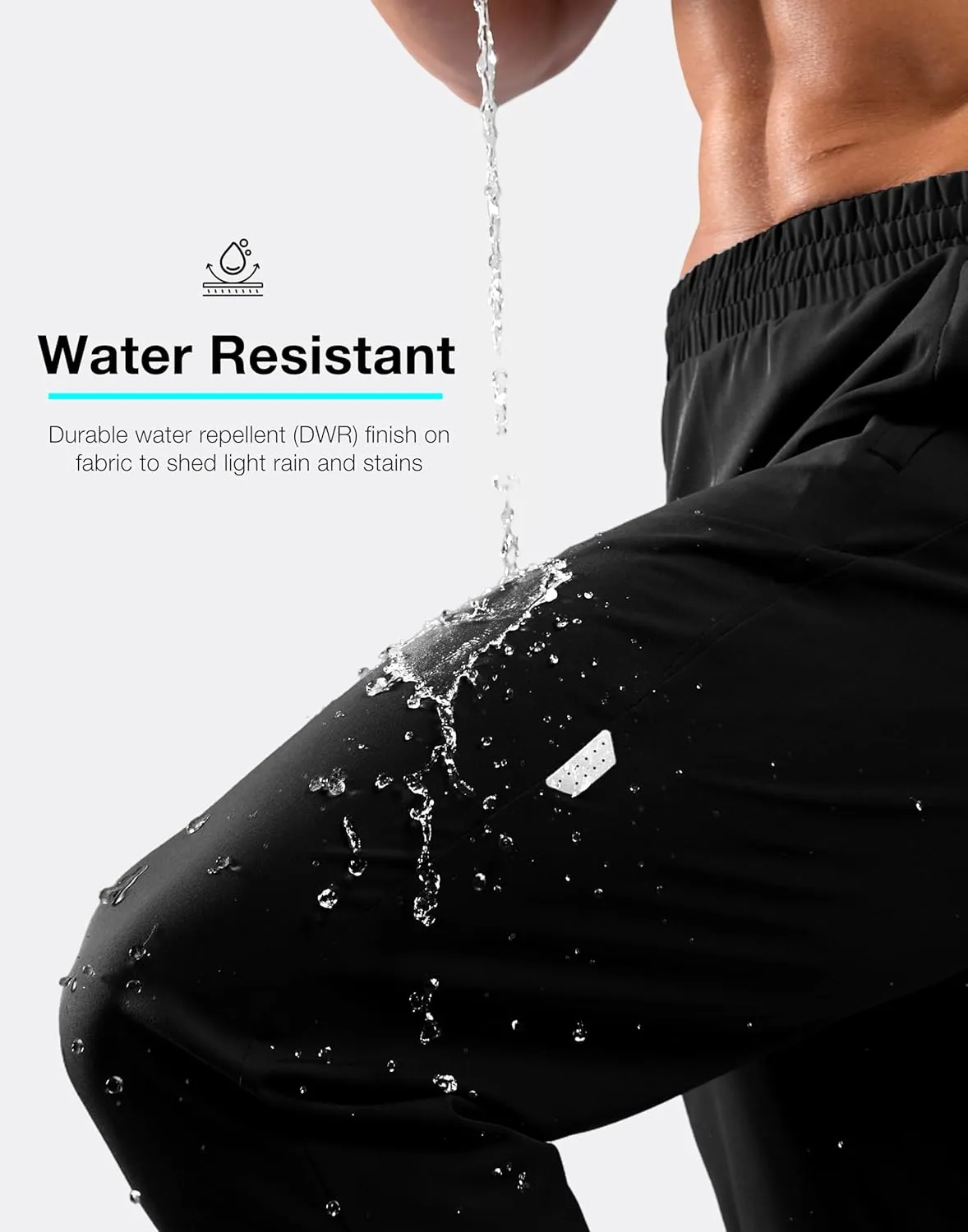 G Gradual Men's Joggers with Zipper Pockets Lightweight Athletic Workout Pants Quick Dry Sweatpants for Men Running Hiking