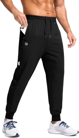 G Gradual Men's Joggers with Zipper Pockets Lightweight Athletic Workout Pants Quick Dry Sweatpants for Men Running Hiking