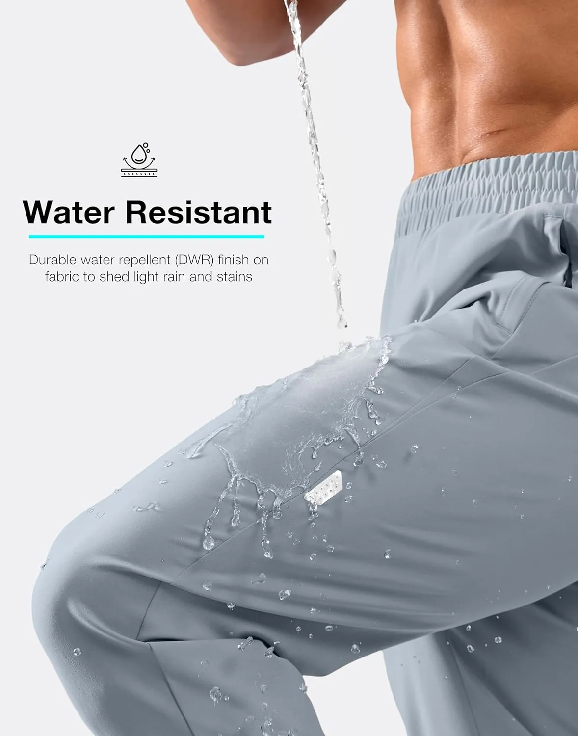 G Gradual Men's Joggers with Zipper Pockets Lightweight Athletic Workout Pants Quick Dry Sweatpants for Men Running Hiking