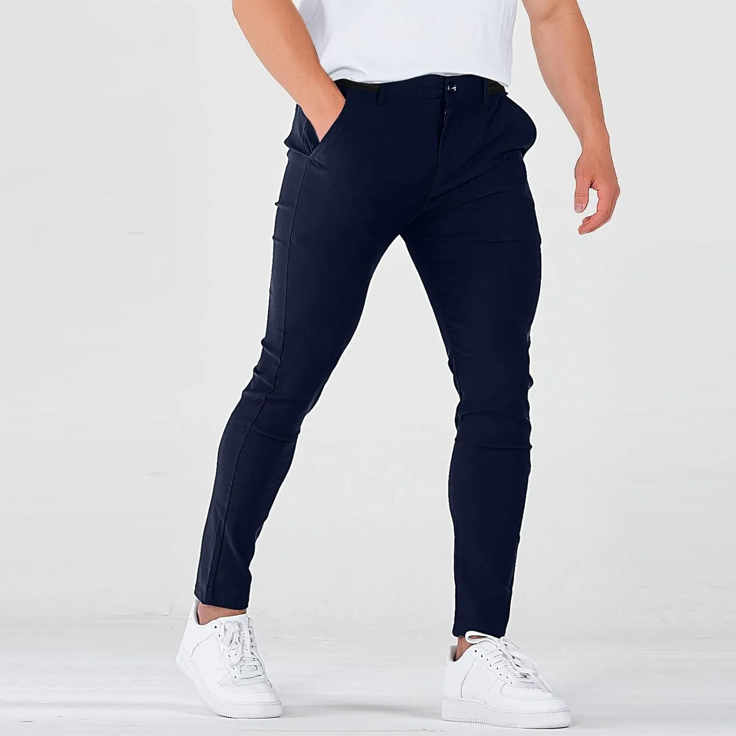 Golf Pants Men Stretch Relaxed Fit Elastic Waist Dress Pants Mencomfy Business Casual Chino Work Pants with Pockets