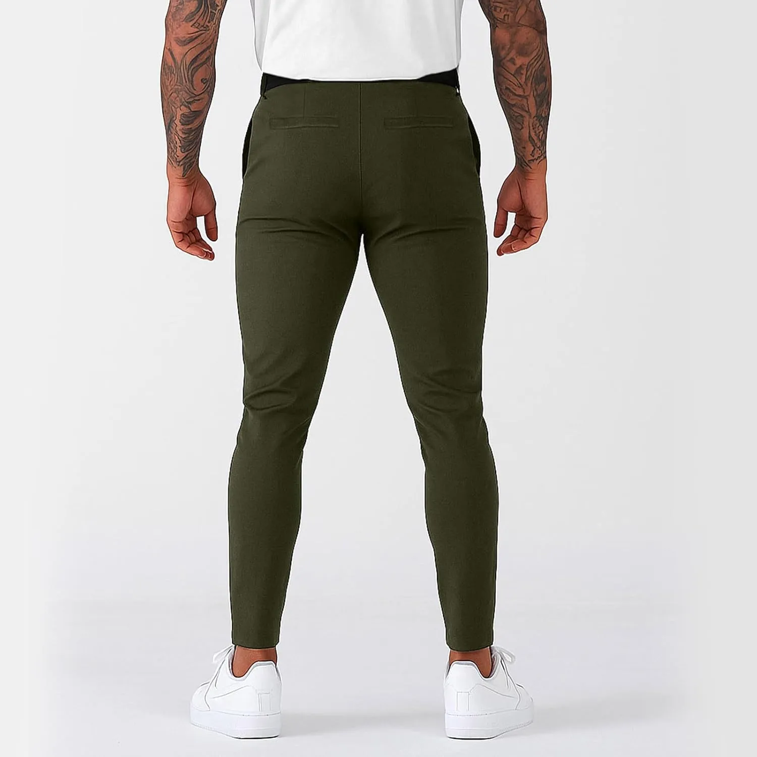 Golf Pants Men Stretch Relaxed Fit Elastic Waist Dress Pants Mencomfy Business Casual Chino Work Pants with Pockets
