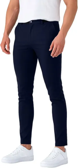 Golf Pants Men Stretch Relaxed Fit Elastic Waist Dress Pants Mencomfy Business Casual Chino Work Pants with Pockets