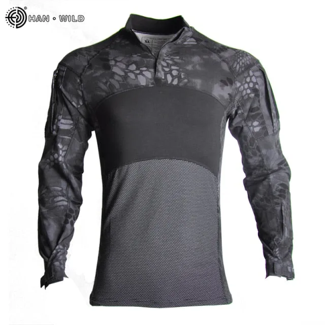 HAN WILD Military Uniform Tactical Combat Shirt Camouflage Hunting Pants Knee Pads