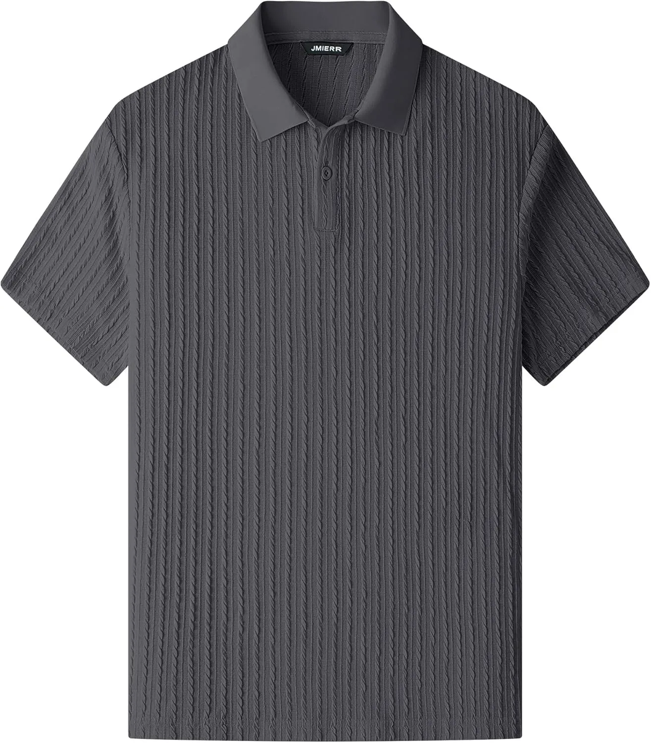 JMIERR Mens Casual Polo Shirt Summer Short Sleeve Vacation Button Beach Knit Stretchy Golf Shirts