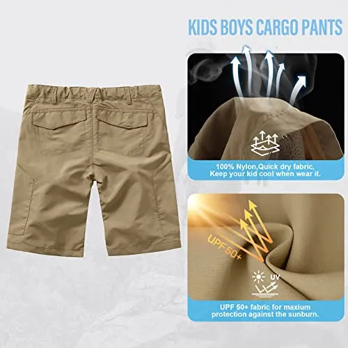 Kids’Cargo Pants, Youth Boys' Hiking Pants, Casual Outdoor Quick Dry Boy Scout Uniform Trial Pants Trousers - - 4-5 Years
