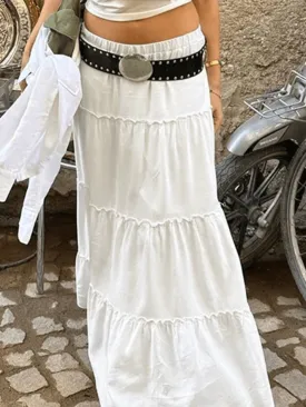 LANFUBEISI - Versatile Casual Stitching Skirt