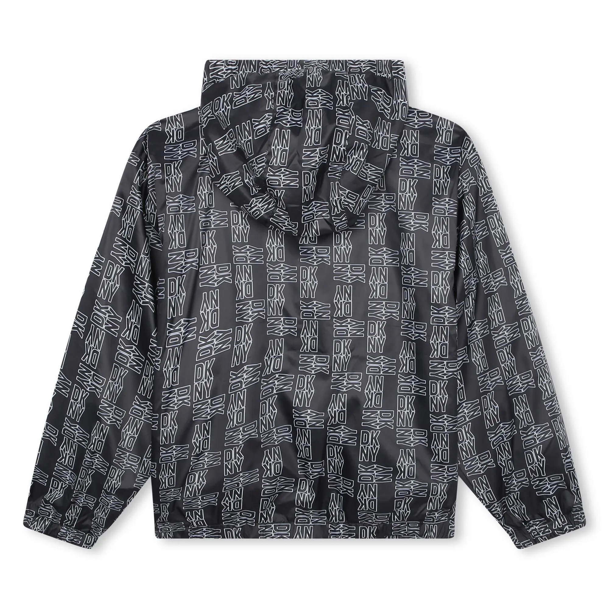 Long Sleeve Hooded Windbreaker With Logo Print