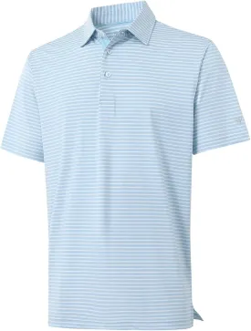 M MAELREG Golf Polo Shirts for Men Stripe Performance Moisture Wicking Dry Fit Collared Mens Polo Shirts Short Sleeve