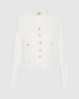 MANKIND Collarless Jacket in Vintage White